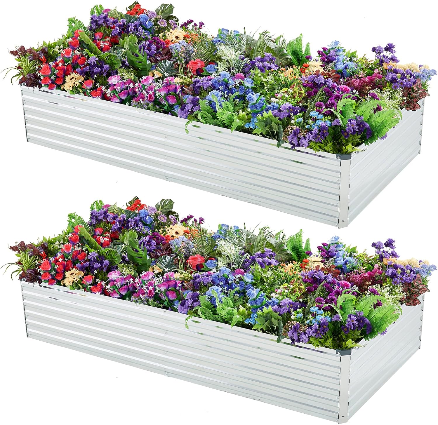 Gardening Tools Kit - 2 Pack Galvanized Raised Garden Bed