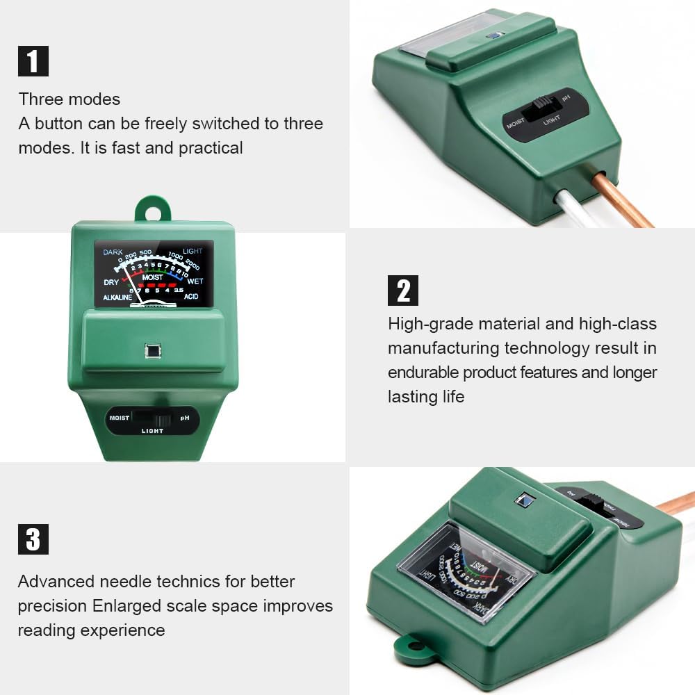 Soil pH Meter, MS02 3-in-1 Soi - Gardening Tools Kit reseña y precio