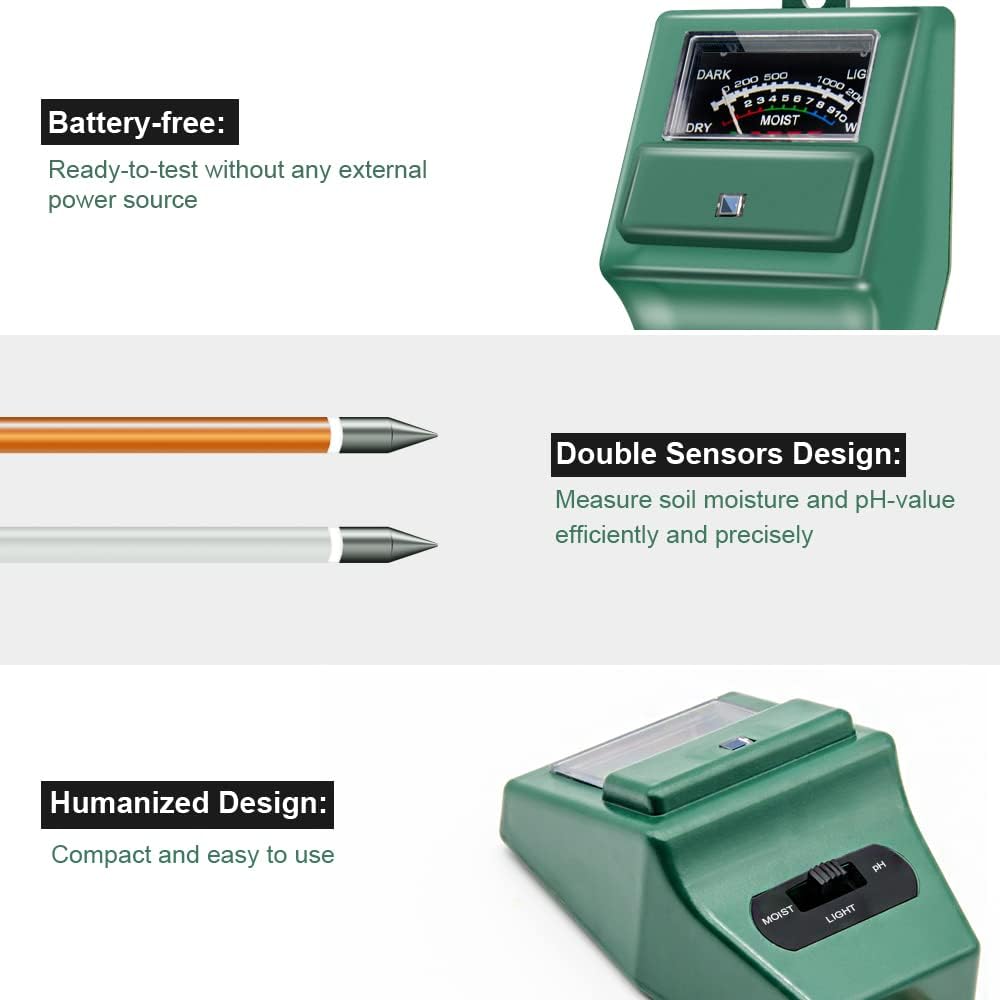 Soil pH Meter, MS02 3-in-1 Soi - Gardening Tools Kit reseña y precio