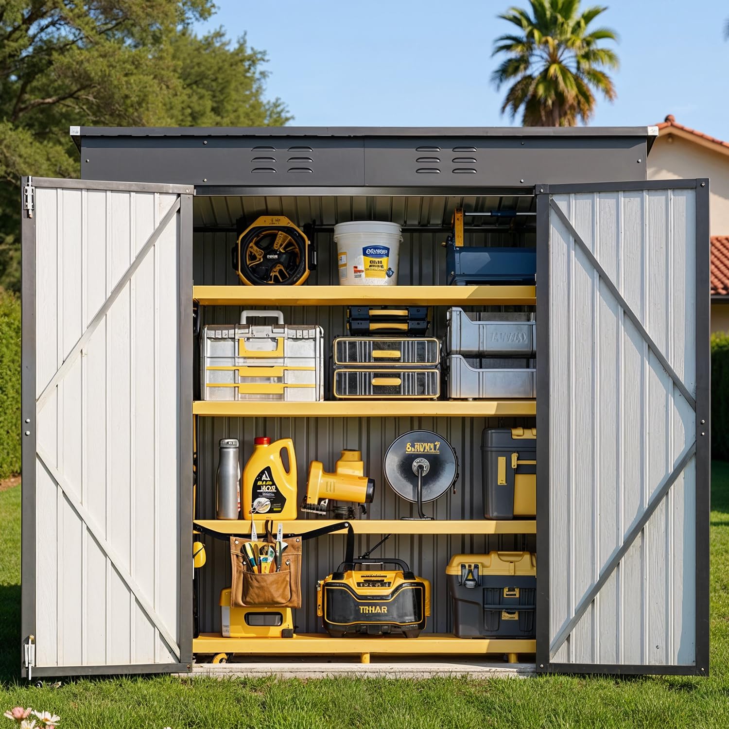 6x4ft Metal Outdoor Storage Sh - Gardening Tools reseña y precio