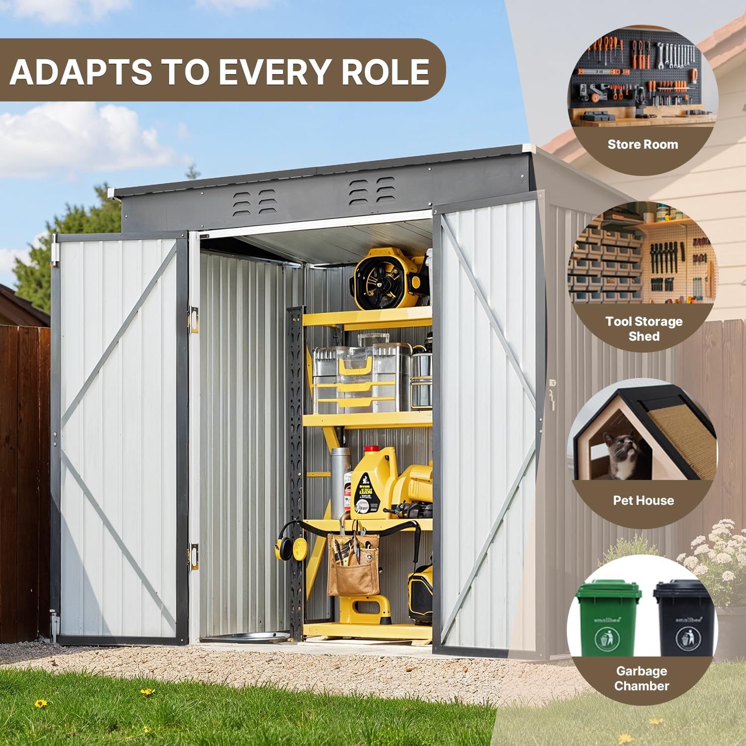 6x4ft Metal Outdoor Storage Sh - Gardening Tools reseña y precio