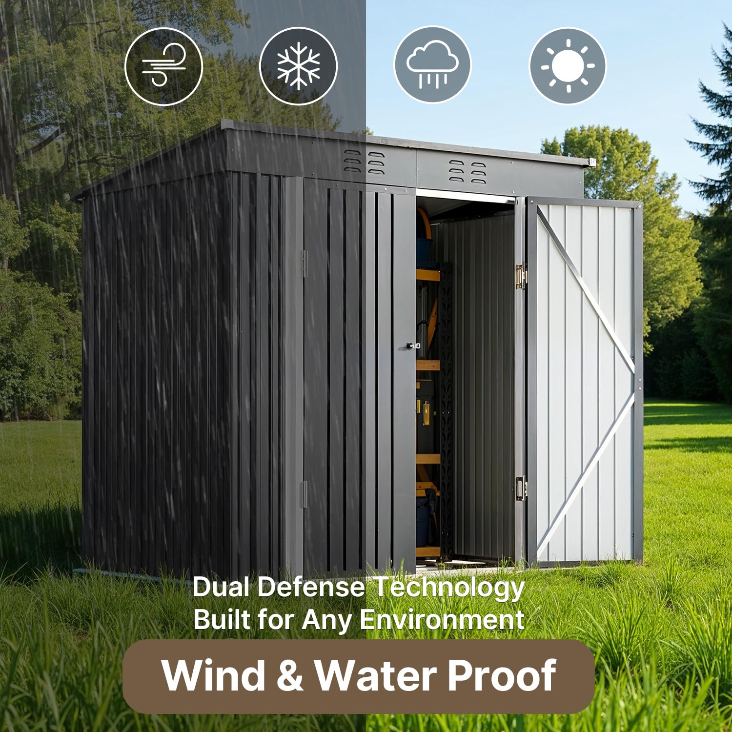 6x4ft Metal Outdoor Storage Sh - Gardening Tools reseña y precio