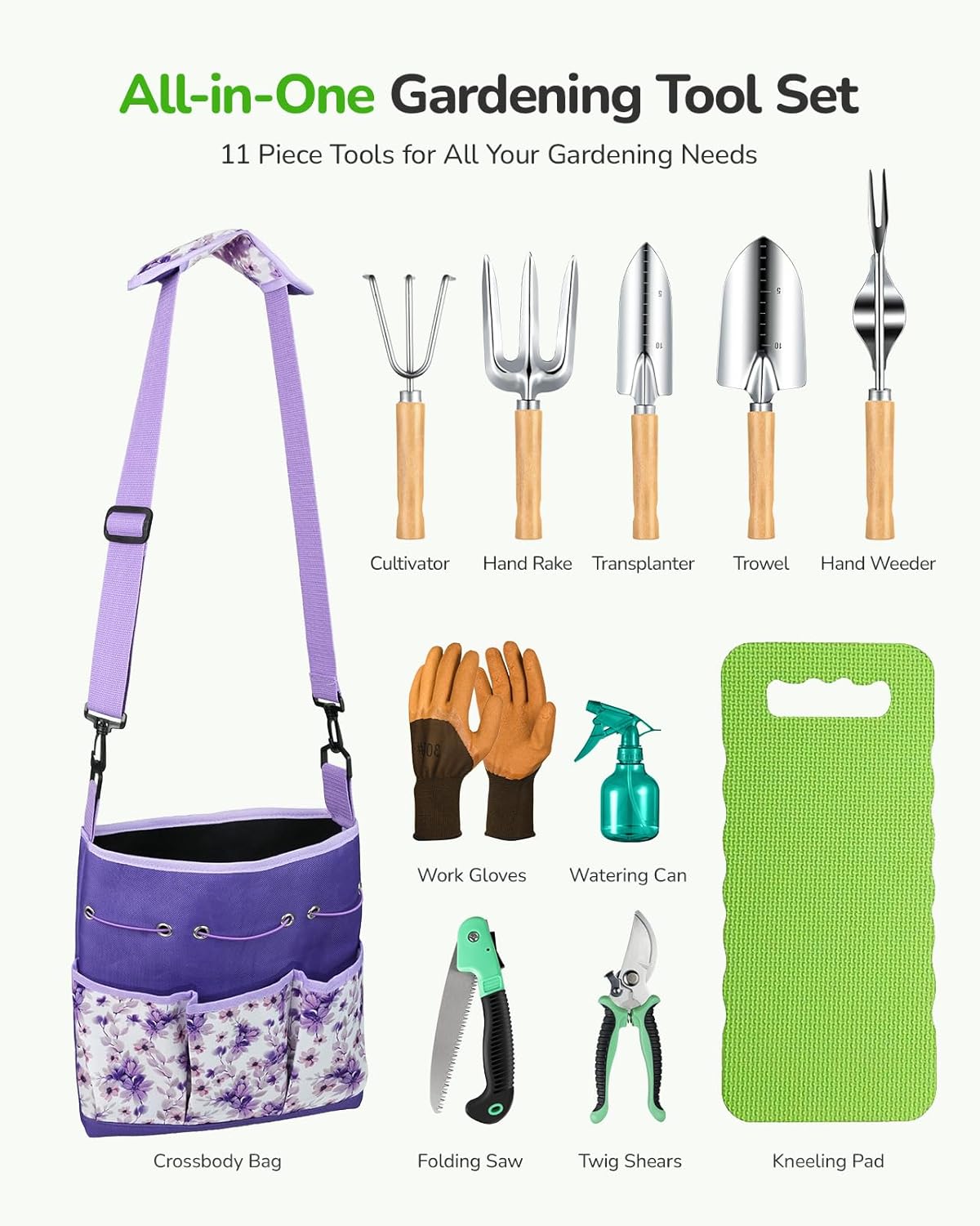 11-Piece Heavy Duty Garden Too - Gardening Tools Women reseña y precio