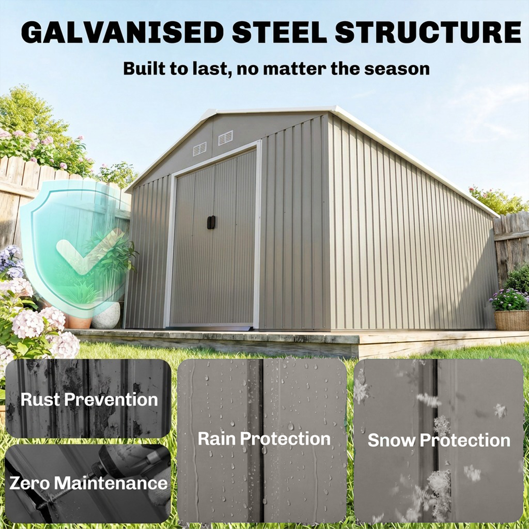 13' X 11' Steel Outdoor Utilit - Gardening Tools reseña y precio