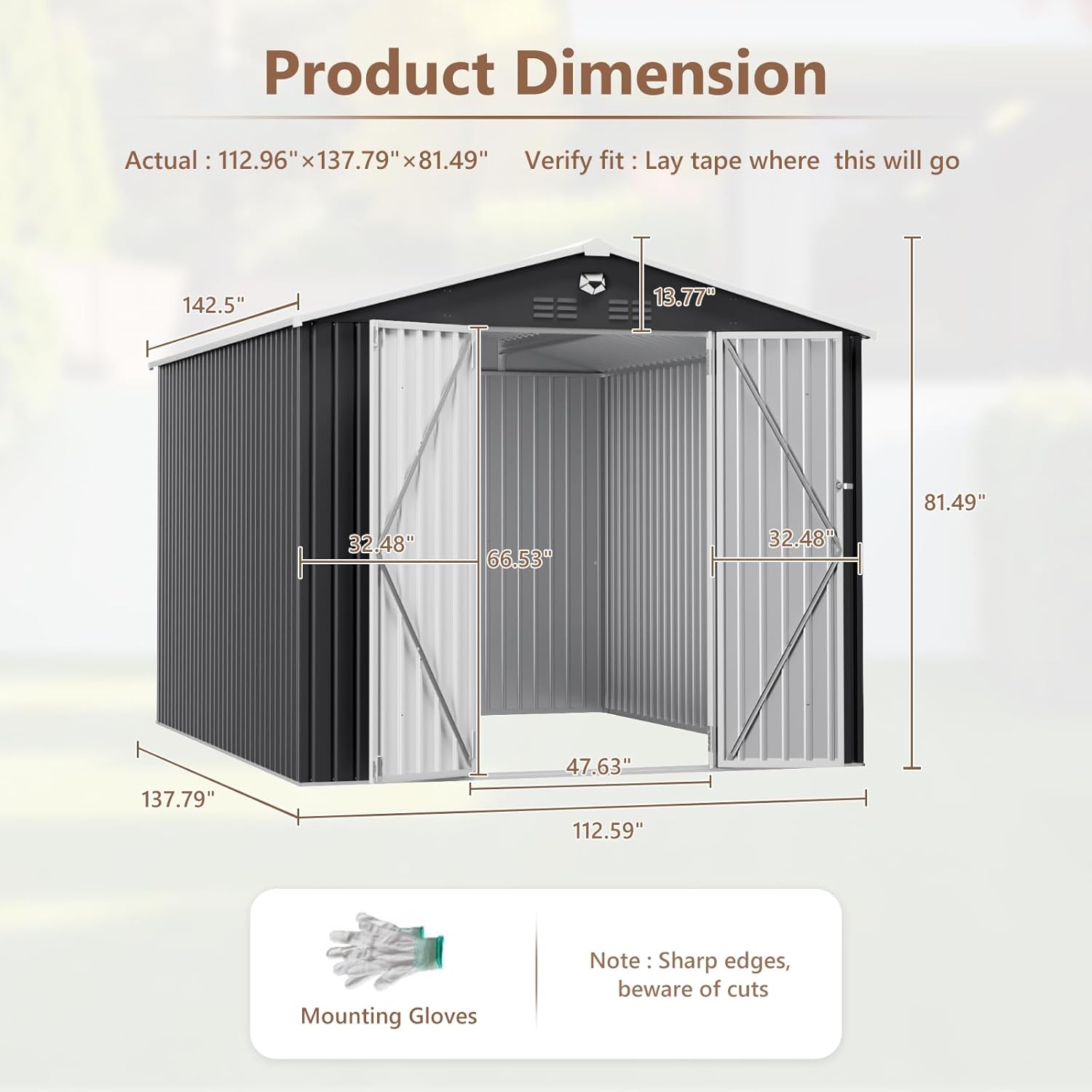10x12 FT Metal Outdoor Storage - Gardening Tools reseña y precio