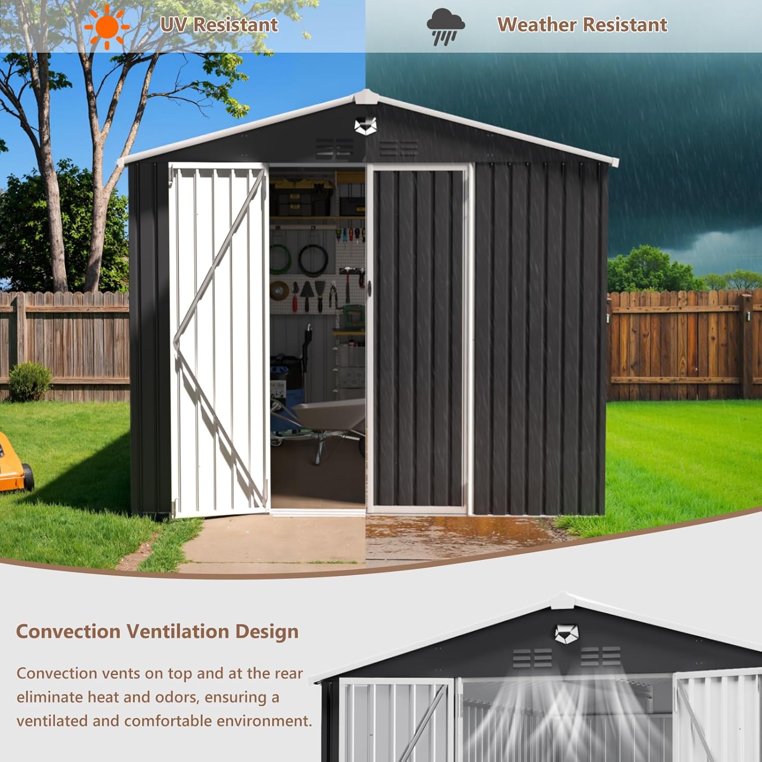 10x12 FT Metal Outdoor Storage - Gardening Tools reseña y precio