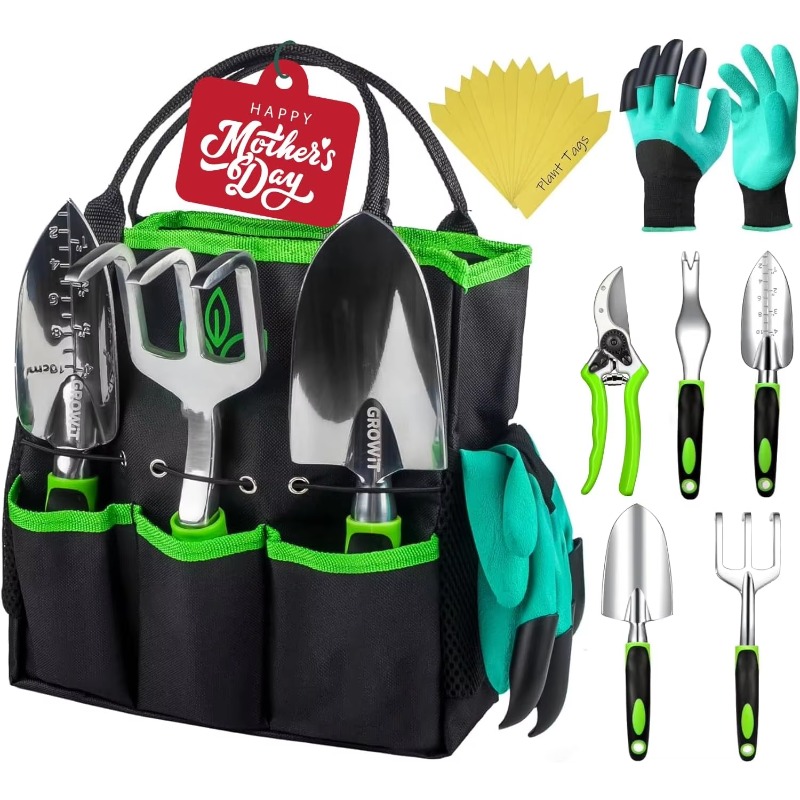 9 Pcs Ergonomic Garden Tool Se - Gardening Tools Kit reseña y precio