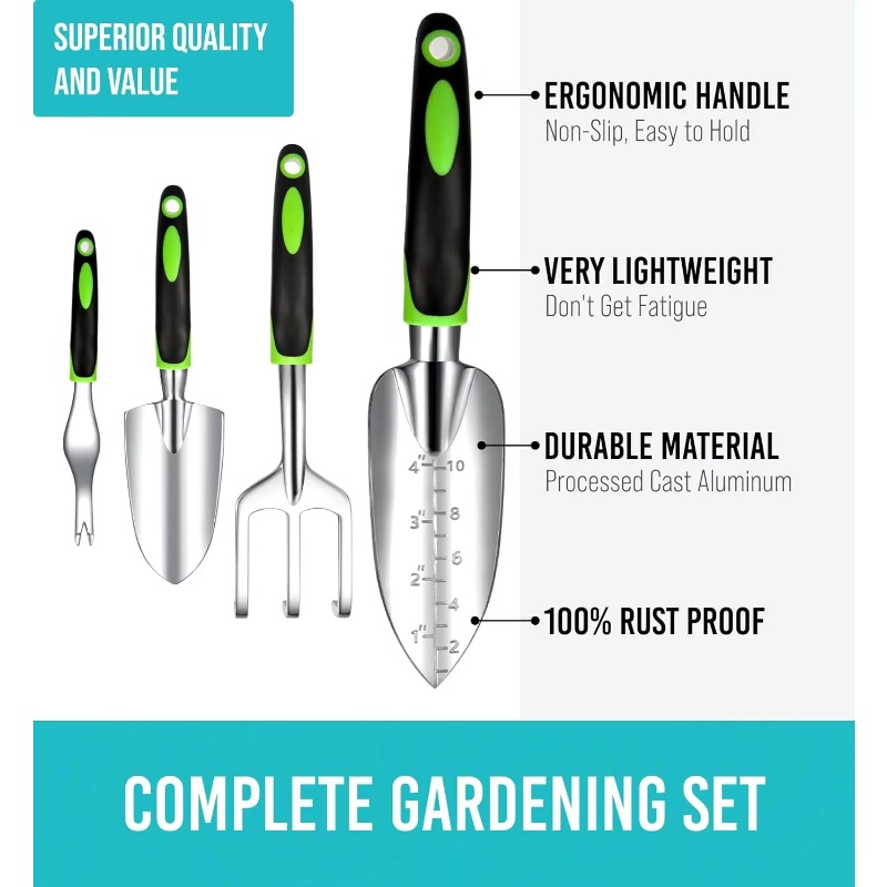 9 Pcs Ergonomic Garden Tool Se - Gardening Tools Kit reseña y precio