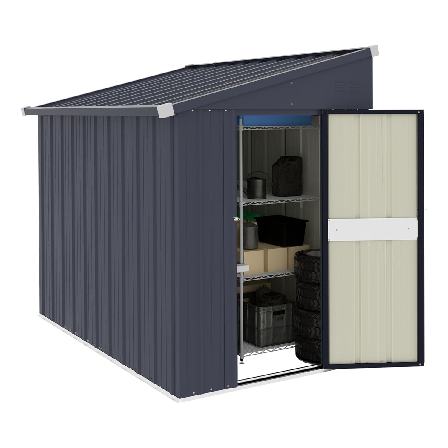 4x6FT Metal Outdoor Storage Sh - Gardening Tools reseña y precio