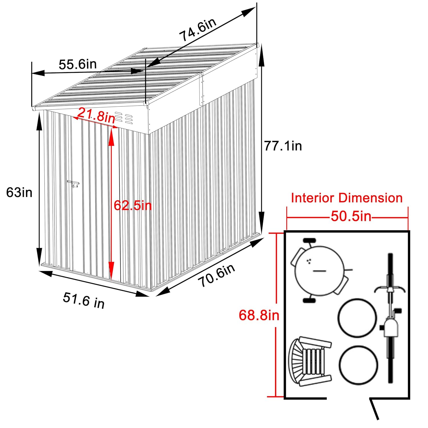 4x6FT Metal Outdoor Storage Sh - Gardening Tools reseña y precio