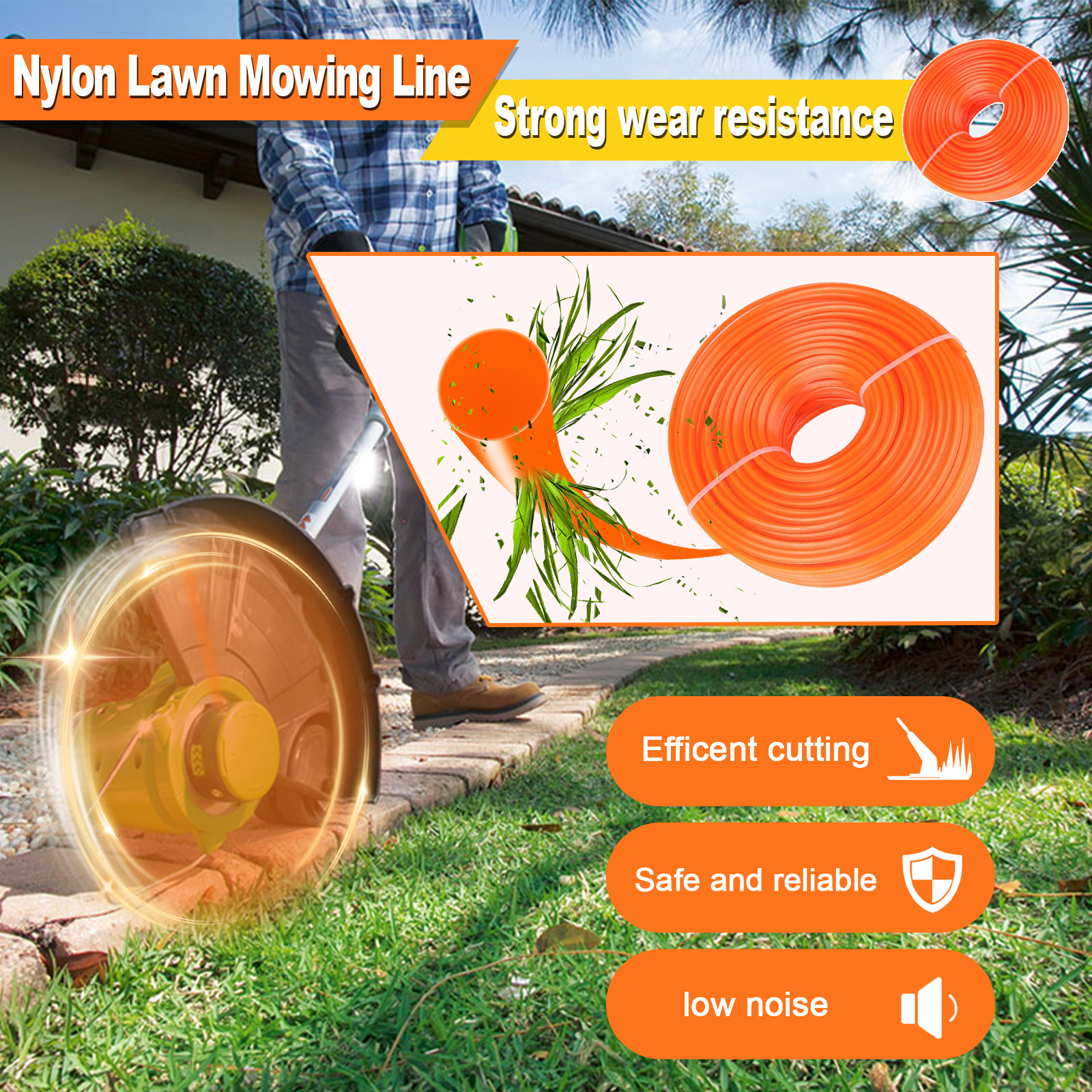 1.6mm～3mm*15M Round Nylon Trim - Gardening Tools Usa reseña y precio