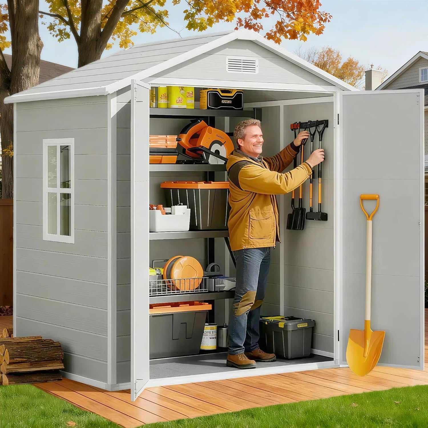 All-Weather Resin Outdoor Stor - Gardening Tools reseña y precio