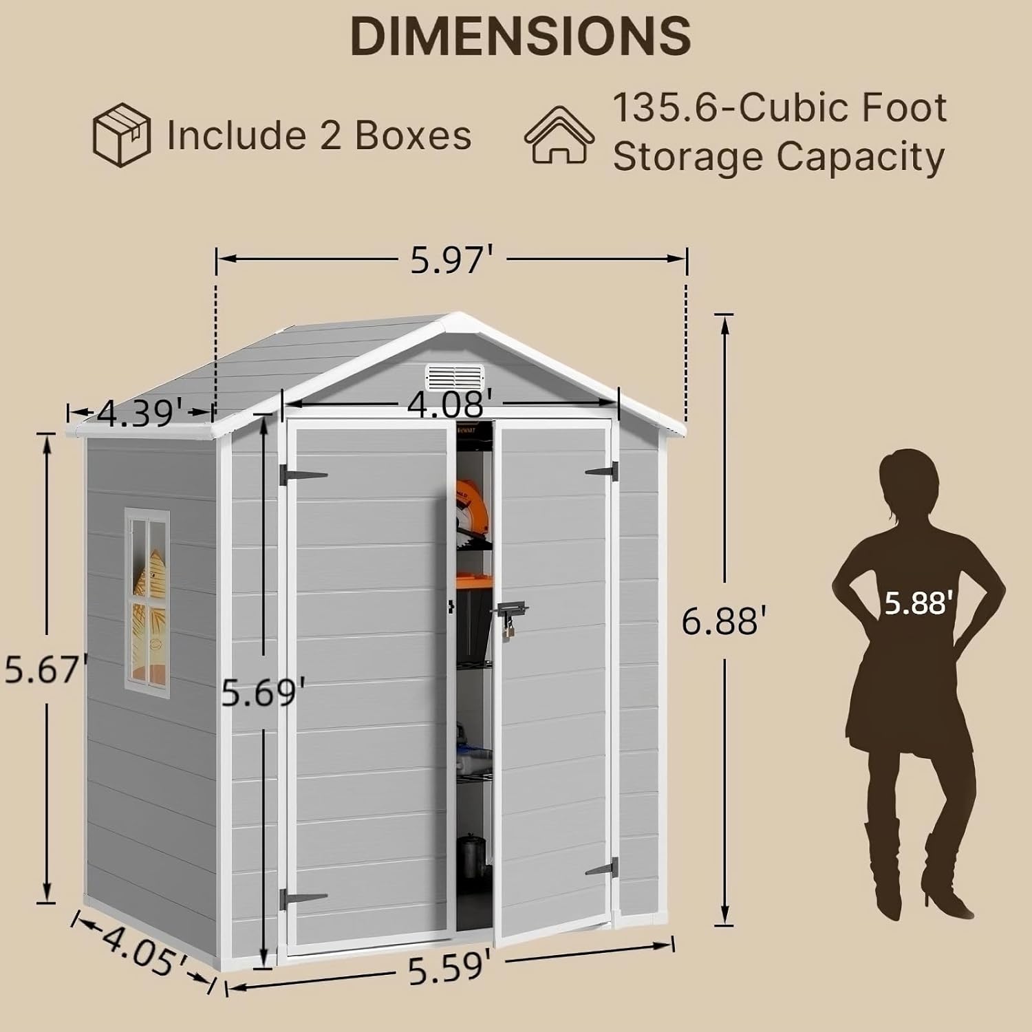 All-Weather Resin Outdoor Stor - Gardening Tools reseña y precio