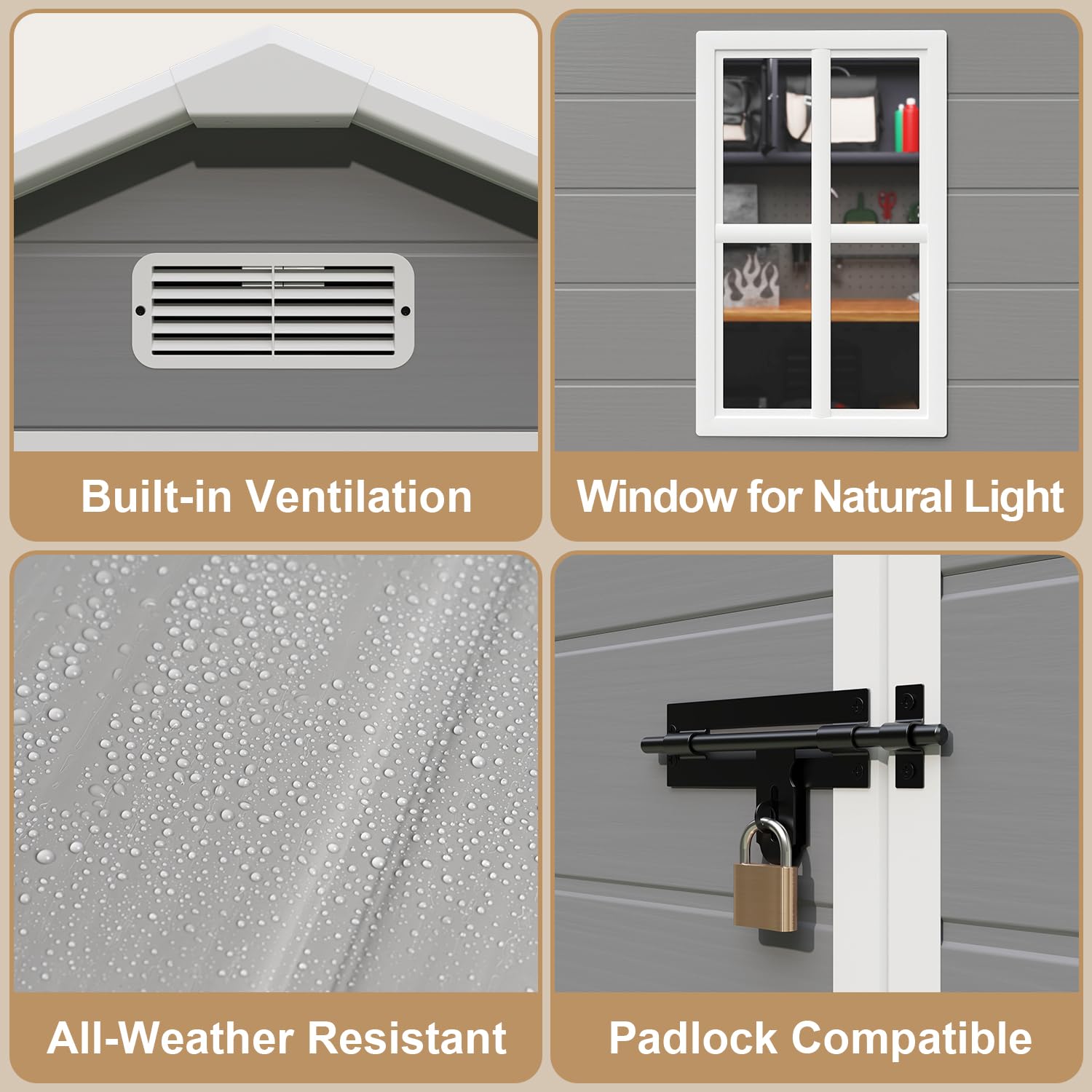 All-Weather Resin Outdoor Stor - Gardening Tools reseña y precio
