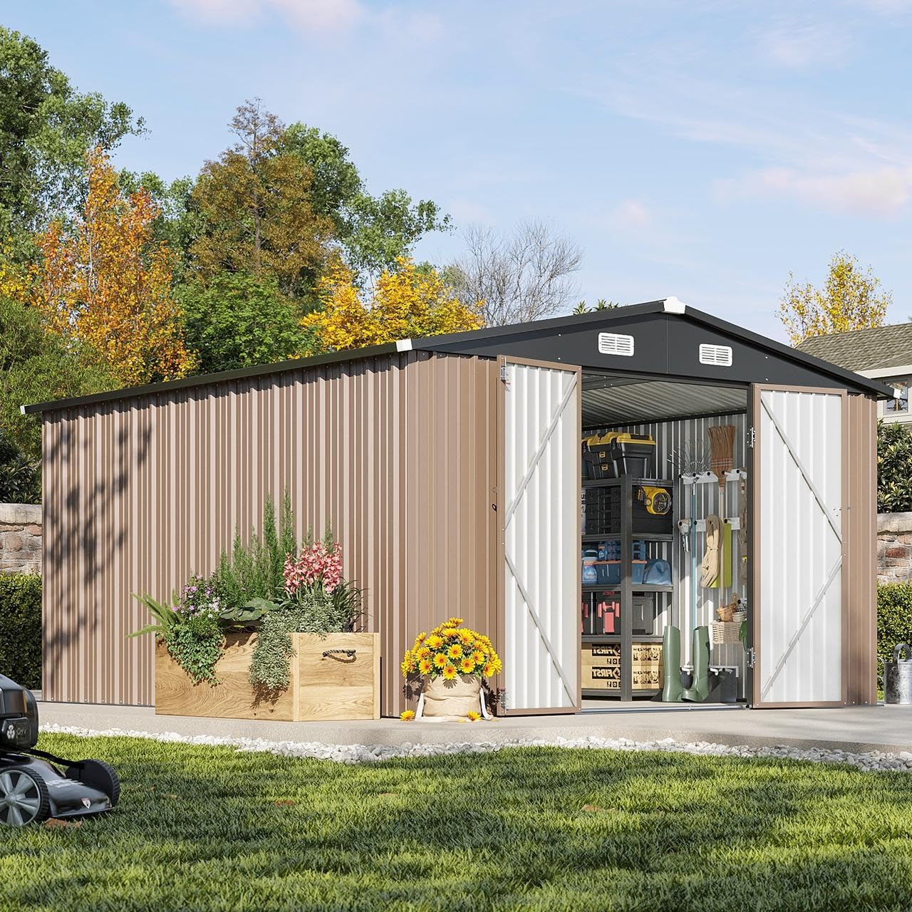 10 x 12FT Outdoor Storage Shed - Gardening Tools reseña y precio