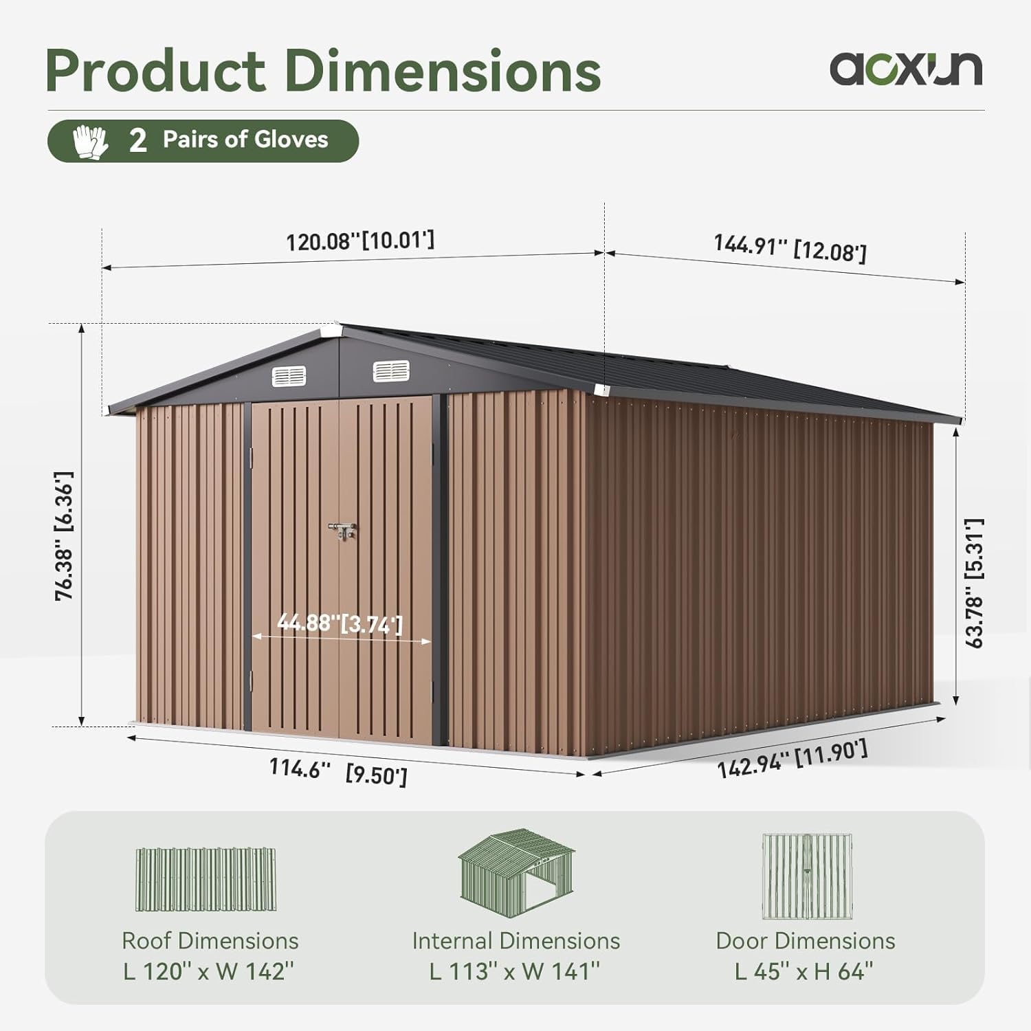 10 x 12FT Outdoor Storage Shed - Gardening Tools reseña y precio