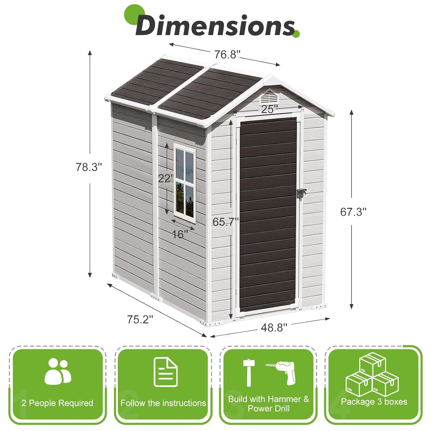 4x6 FT Plastic Storage Shed Wa - Gardening Tools reseña y precio