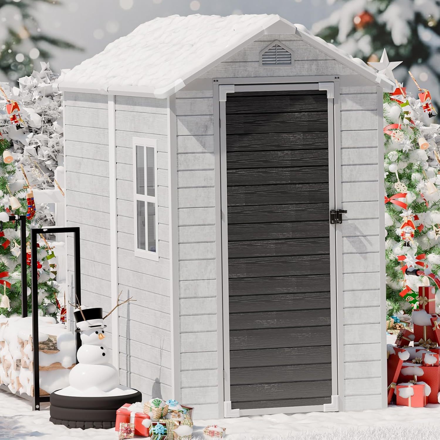 4x6 FT Plastic Storage Shed Wa - Gardening Tools reseña y precio