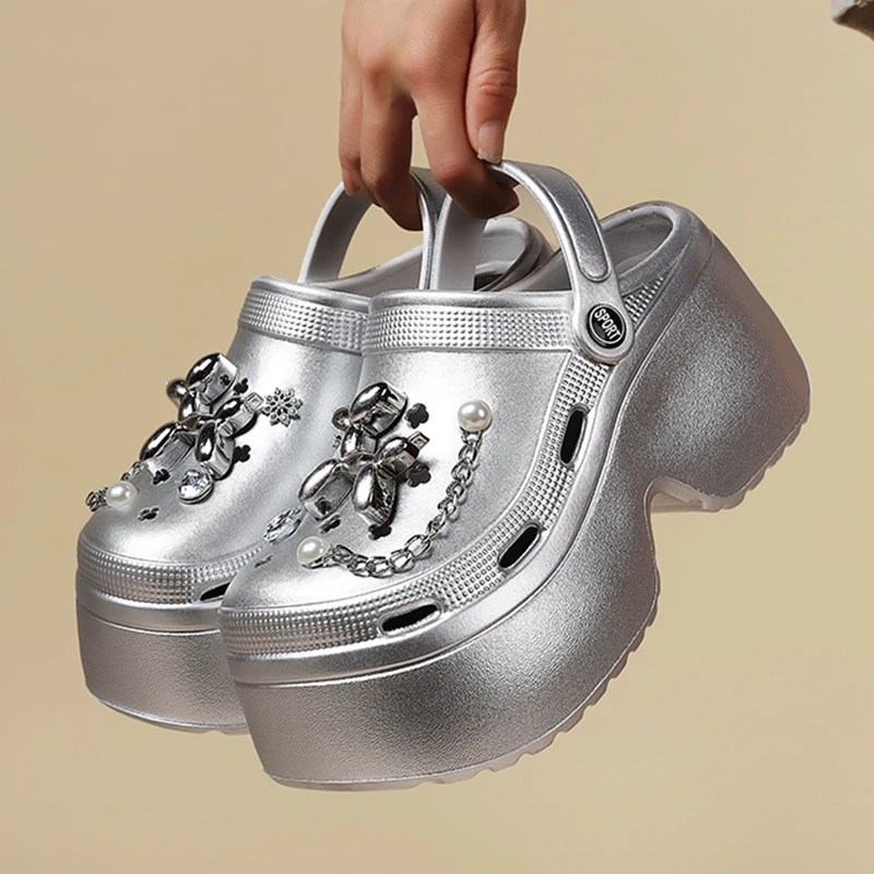 New Women's Silver Platform Cl - Gardening Tools Women reseña y precio