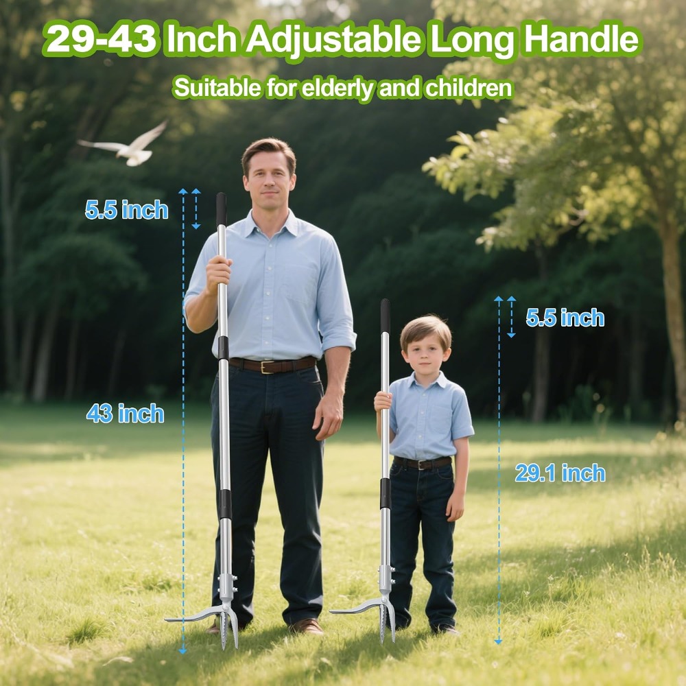 Stand Up Weed Puller Tool with - Gardening Tools Long Handle reseña y precio