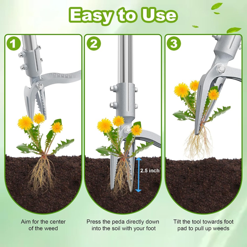 Stand Up Weed Puller Tool with - Gardening Tools Long Handle reseña y precio