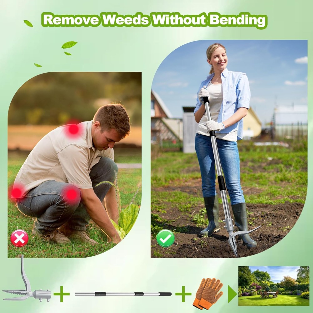 Stand Up Weed Puller Tool with - Gardening Tools Long Handle reseña y precio