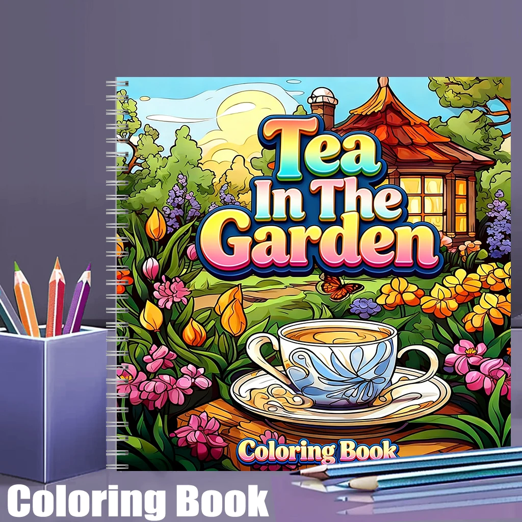 Tea In The Gardens Coloring Bo - Gardening Tools reseña y precio