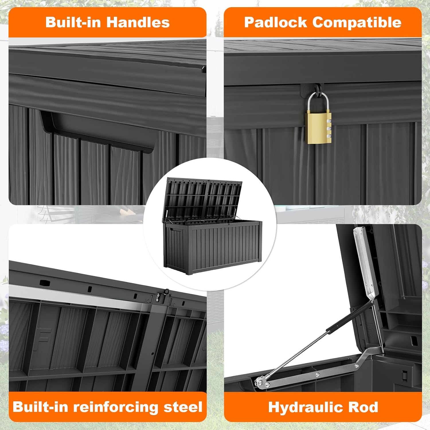 180Gal Lockable Resin Deck Box - Gardening Tools reseña y precio