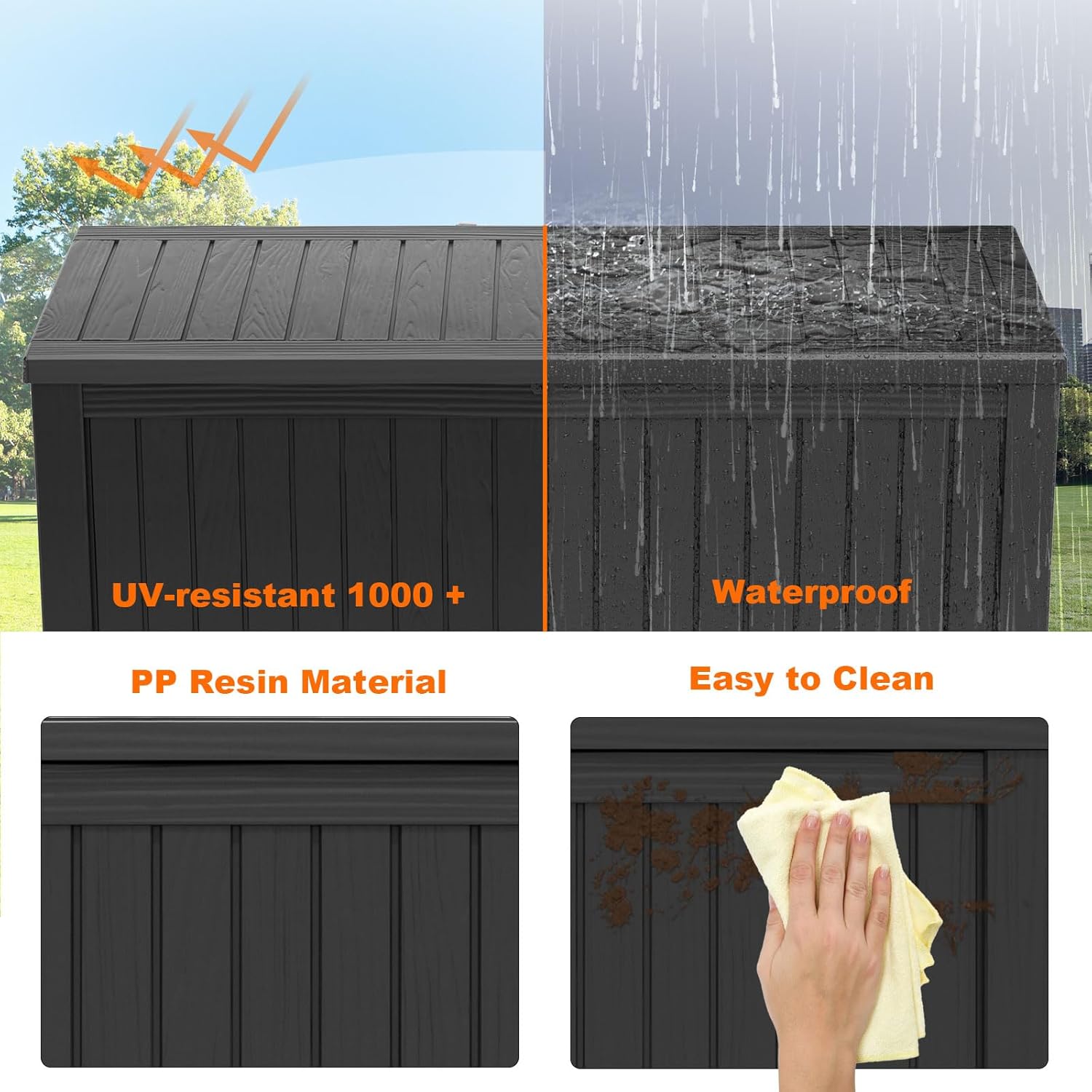 180Gal Lockable Resin Deck Box - Gardening Tools reseña y precio