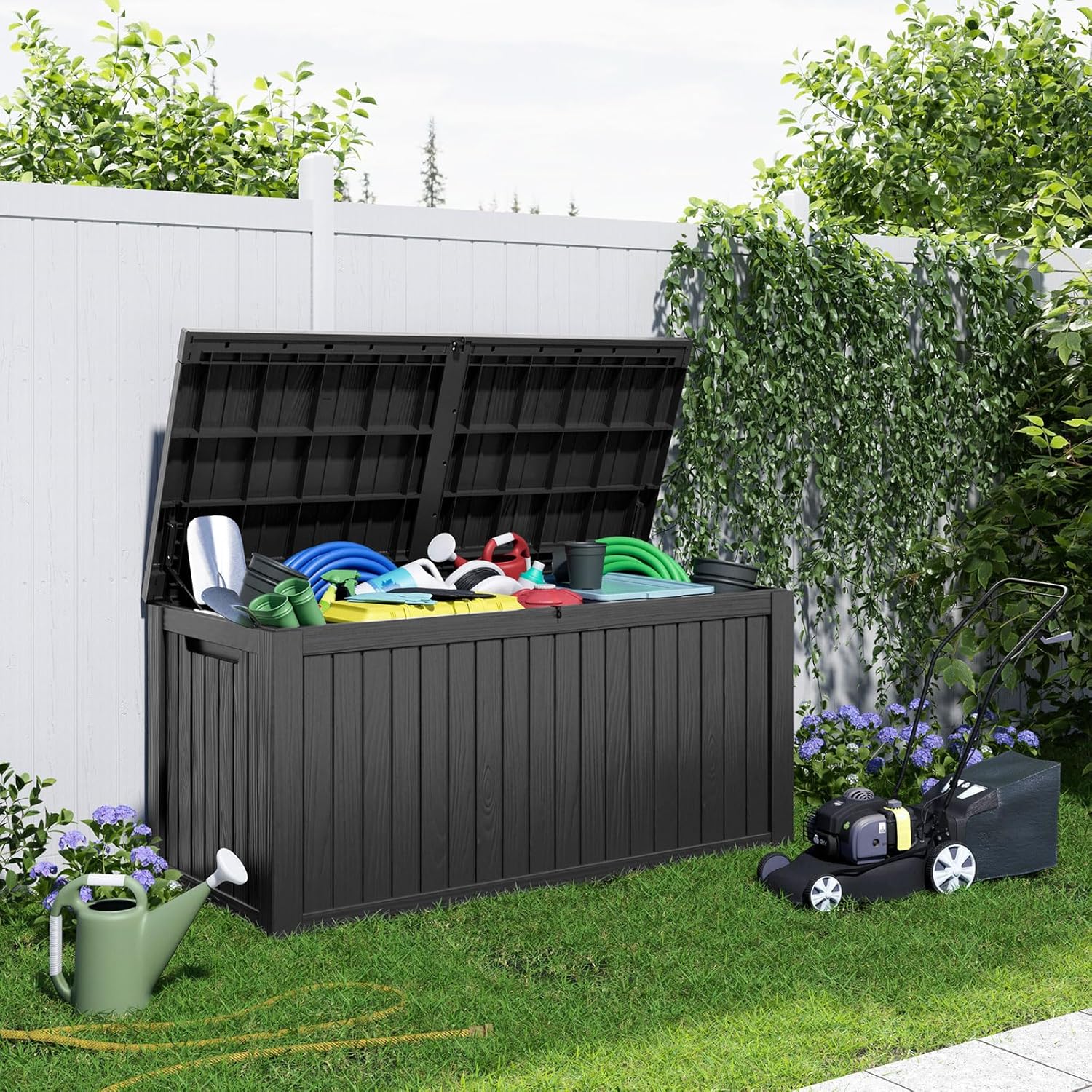 180Gal Lockable Resin Deck Box - Gardening Tools reseña y precio